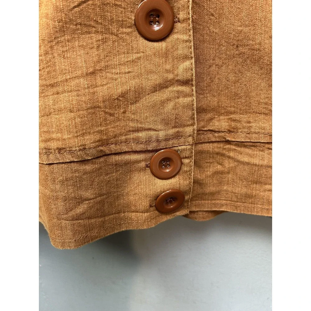 Gold Flava Jacket Womens 20 Brown Cotton Blend Button Front‎ Twill Unlined